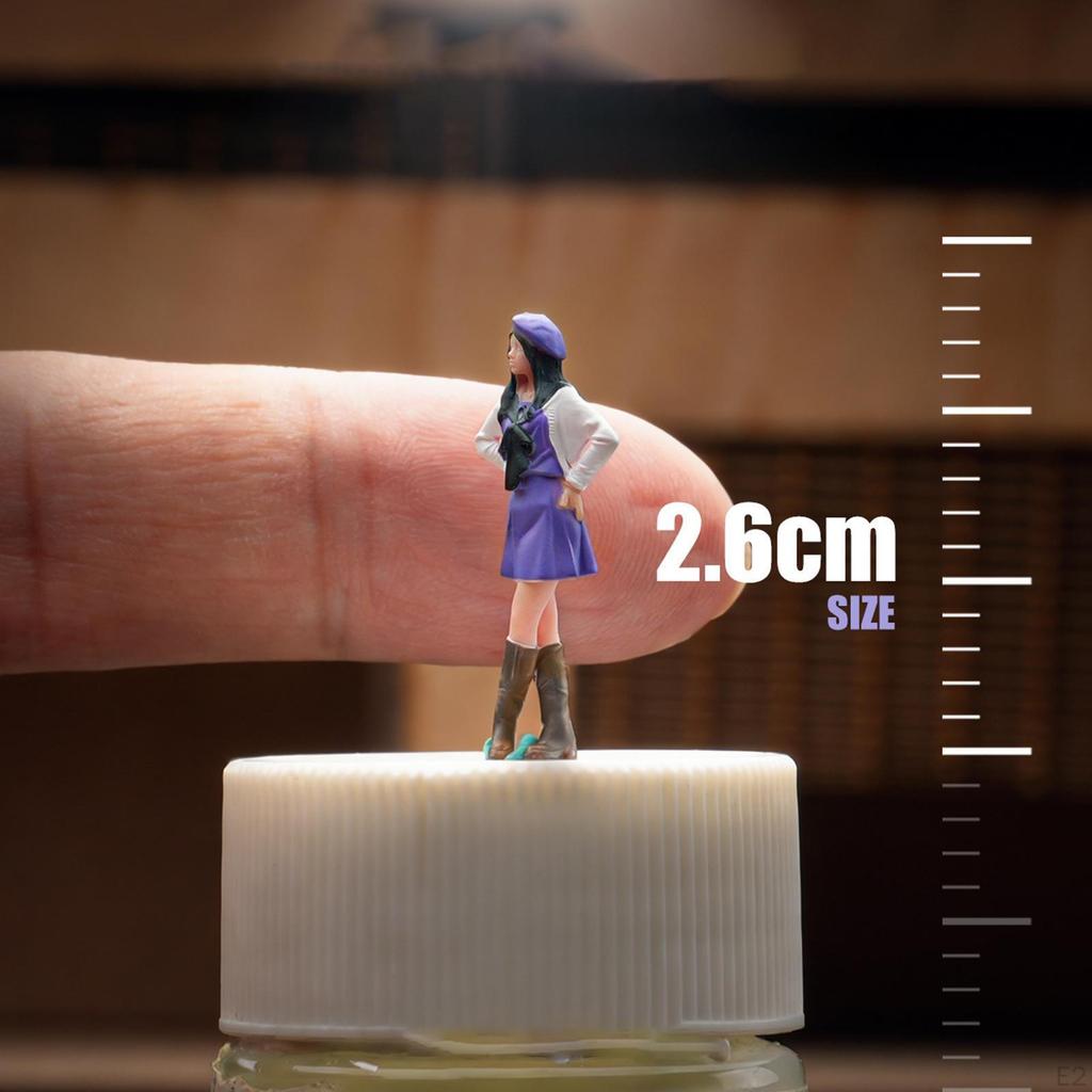 1/64 Girl Figure Model Miniature Scene Handpainted Collections Movie Props Sand Table Layout