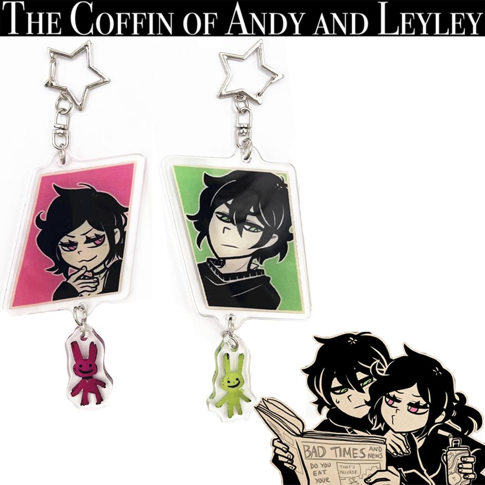 Chic Studio Unisex Game The Coffin Of Andy And Leyley Cosplay Keychains Keyrings Acrylic Bag Pendant Key Chains Accessory Props Gifts