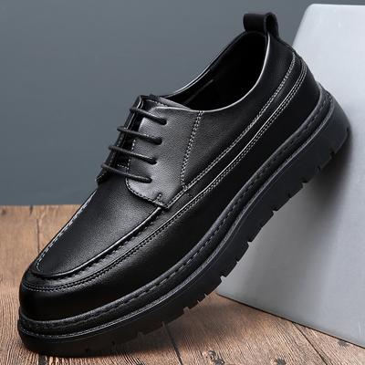 Platform Men Leather Shoes Outdoor Business Men Black Dress Fashion Casual Wedding Party Shoes Lace Up Comfortable Men Shoes