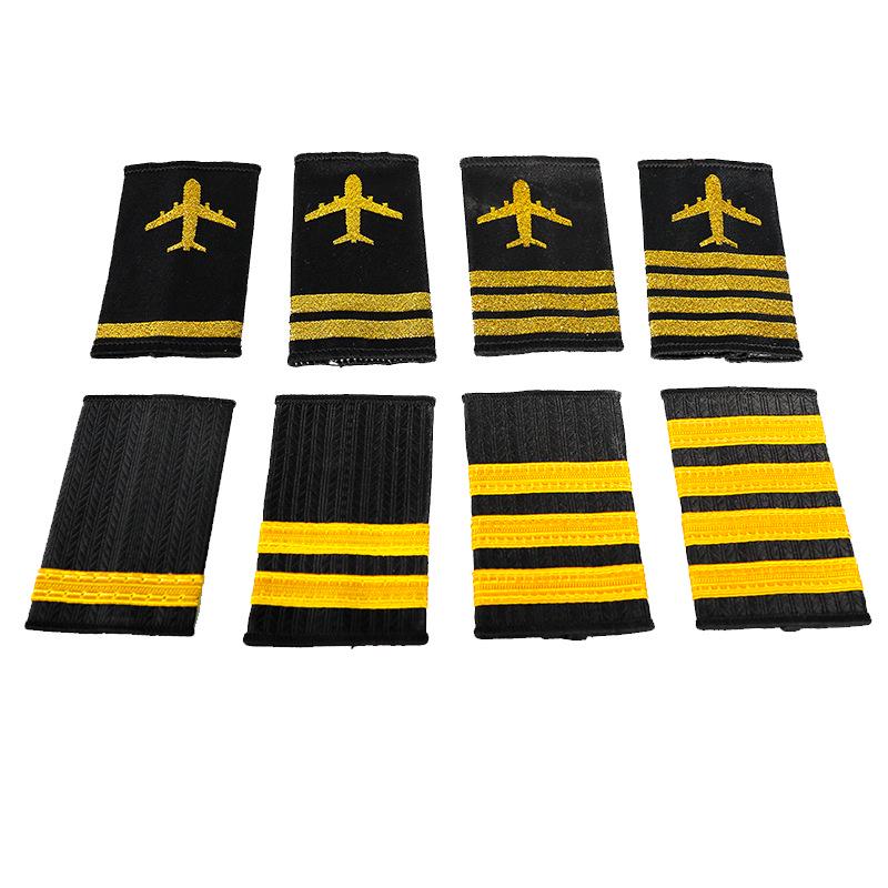 Aviation Epaulettes: Pilot, Captain, Flight Attendant & Trainee Styles with Bullion Wire Ribbon