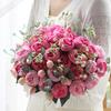 Artificial Peonies Flowers with 5 Heads Blooms And 4 Buds Faux Peony Bouquet Floral Arrangement for Home Vase Decor Boho Wedding Table Centerpiece