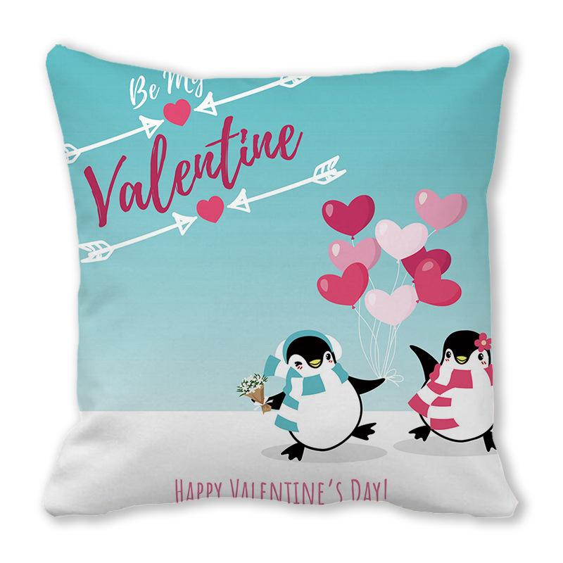 Creative Valentine's Day Happy Series Digital printing short plush pillow covers for car sofa office cushion cover home goods
