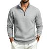 Men's Zip-Up Stand Collar Sweatshirt with Pattern, Loose Fit, Long Sleeve, Casual