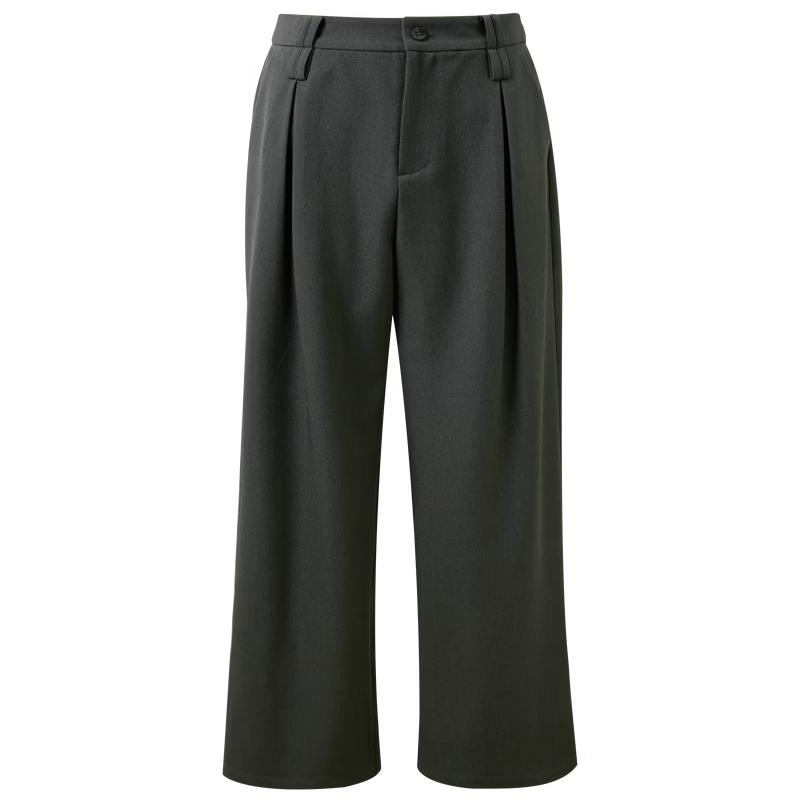 Sancai 2026 Spring High-Waist Wide-Leg Pleated Suit Trousers M