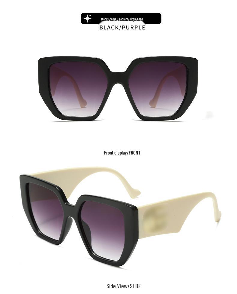 New Large Frame Square Sunglasses - European & American High-end Women's Fashion Acetate Glasses