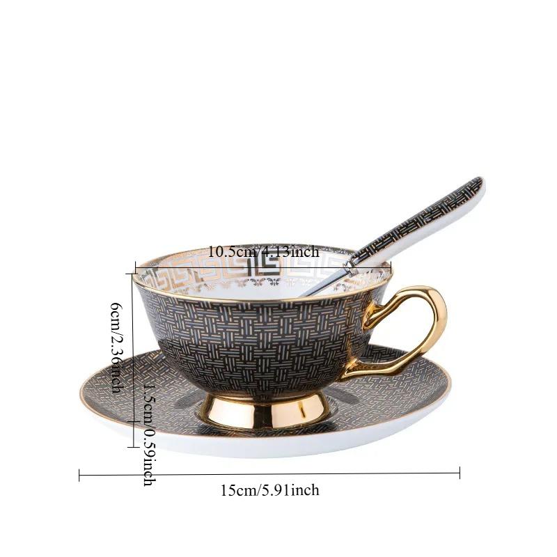 Bone Coffee Mug Set Ceramic Classic Grid Mug Coffeware Sets with Gifts Box Packing Wedding Gifts Chinese Tea Cup Drinkware