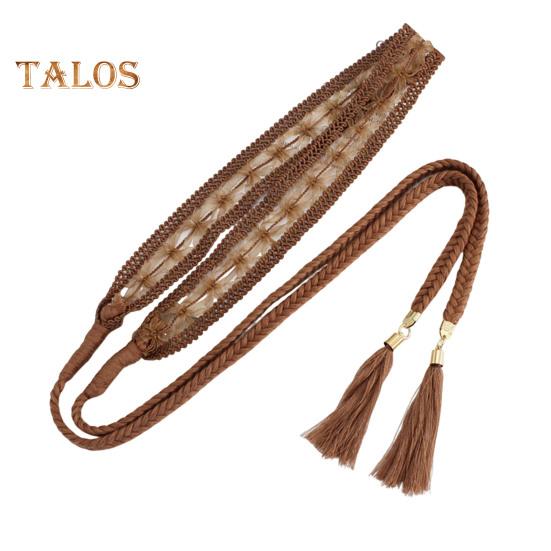 Kjolebelte for kvinner Flettet blonderdekorert duskende ende Midjebånd Ensfarget midjesnor Kostymetilbehør