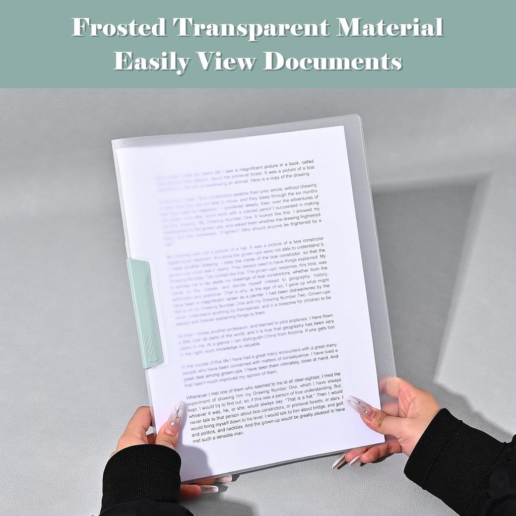 BAYTORY 5Pcs Clear Report Covers with Swing Clip, Report Folder for A4 & Letter Size Paper, Plastic Folders with Clip, Presentation Binder for School