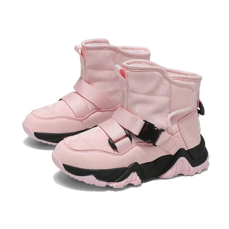 28-38 Children's Winter Plus Plush Warm Snow Boots Cotton Boots Fashionable Waterproof Sports Shoes
