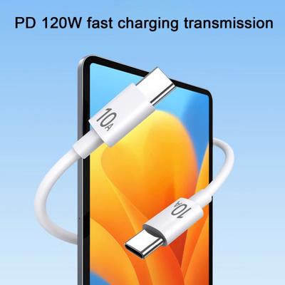 120W 10A Dual USB-C Fast Charging Cable Super Quick Charge Cord USB-C To USB-C Power Delivery Data Sync Cable for Samsung for Xiaomi