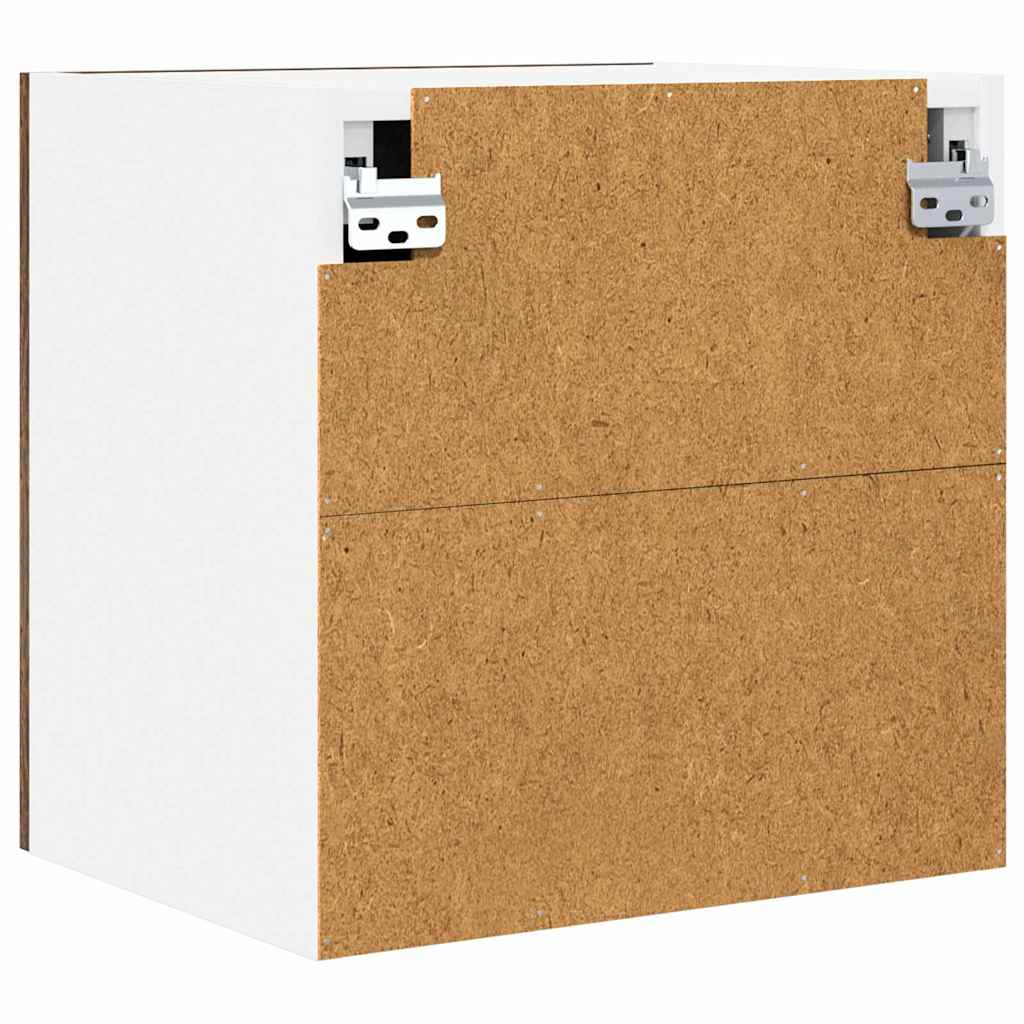 Wall Mounted Cabinet 2 Pcs Smoked Oak and White 40 X 31 X 40 Cm