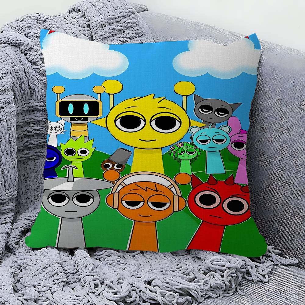 Cartoon S-Sprunki Pattern Cushion Cover Decorative Pillow Sofa Home Decor Case Pillow Cases