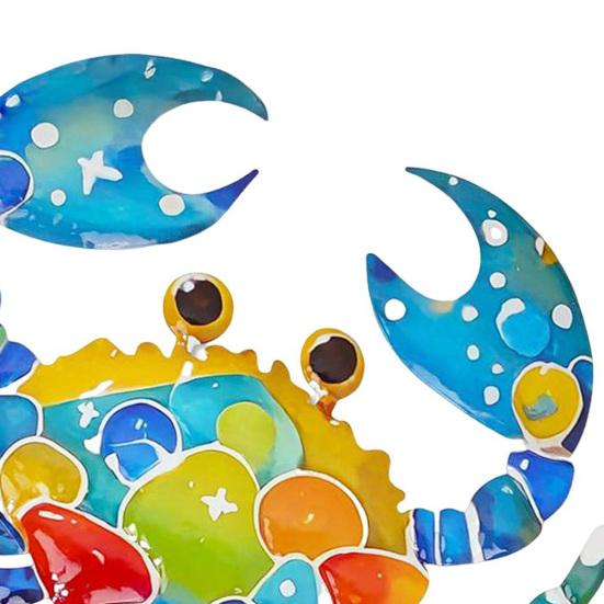 Metal Sea Animal Wall Decoration Colorful Turtle Fish Seahorse Crab