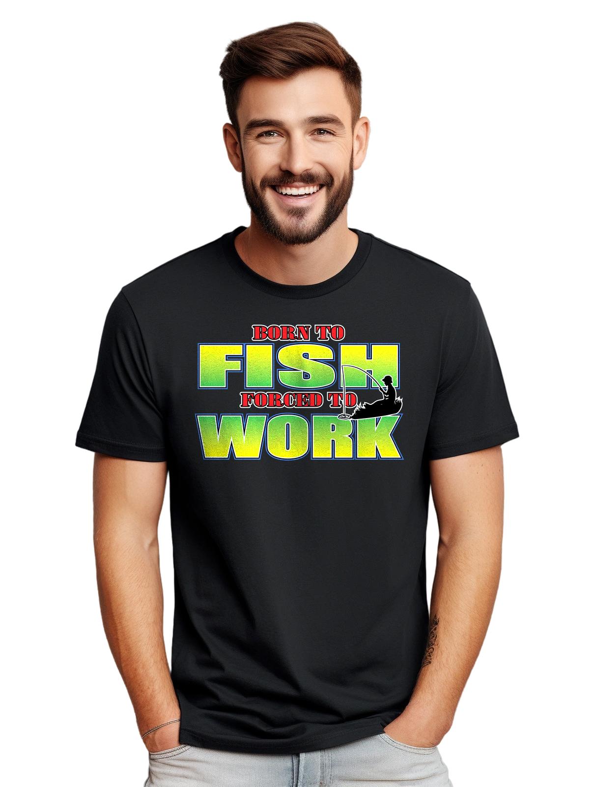 Born to Fish T-Shirt Mens Womens Tees Top - Reel em in with humor! Funny T-Shirt Mens Womens Tees Top, Unisex Printed Des 4XL