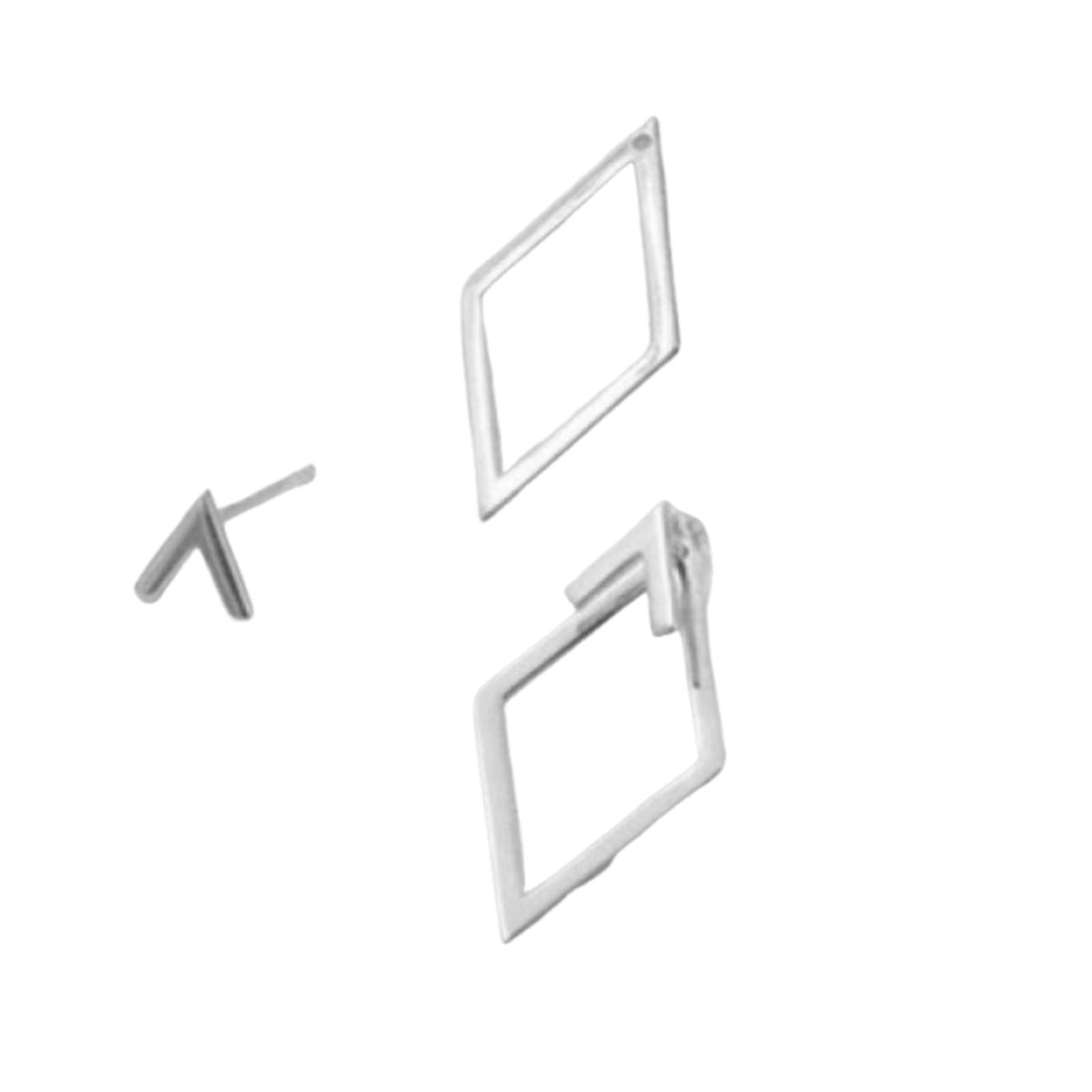 1 Pair Geometric Rhombus Metal Stud Earrings Geometric Rhombus Earrings Hollow Rhombus Dangle Earrings for Women and Girls