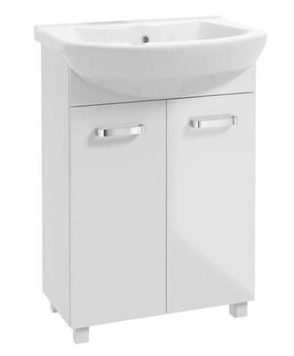 Mueble de baño con lavabo 85x60cm, blanco, de pie sobre patas, Mila