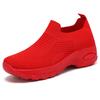Fashion Red Women's Casual Sneakers Summer Comfortable Mesh Tennis Shoes Lightweight Soft Sole Slip-on Loafers Zapatos De Mujer