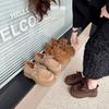 Muffin thick-soled lace-up women's new spring and autumn retro versatile small man height-increasing cotton shoes