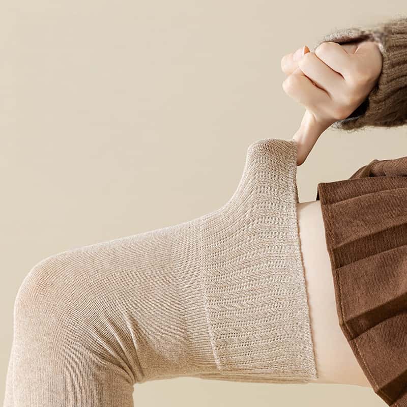 Lolita Girls Loose Leg Warmers Thigh High Black Stockings Over Knee Warm Thick Long Boot Socks for Women Autumn Winter Fashion