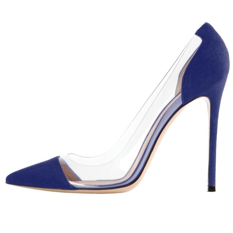 Hot-selling Pointed Splicing Transparent Cm High-heeled Women's Versatile Single Shoes