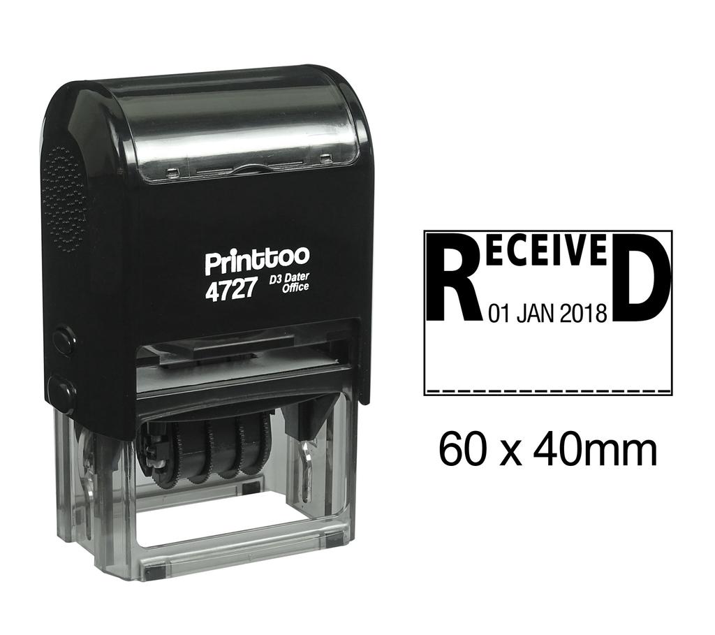 Printtoo Self Inking Dater Stamp With Received Text Office Stationery Date Rubber