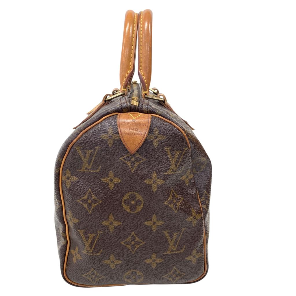 Used Louis Vuitton Monogram Speedy 25 M41528 Boston Bag Brown Authentic 1220