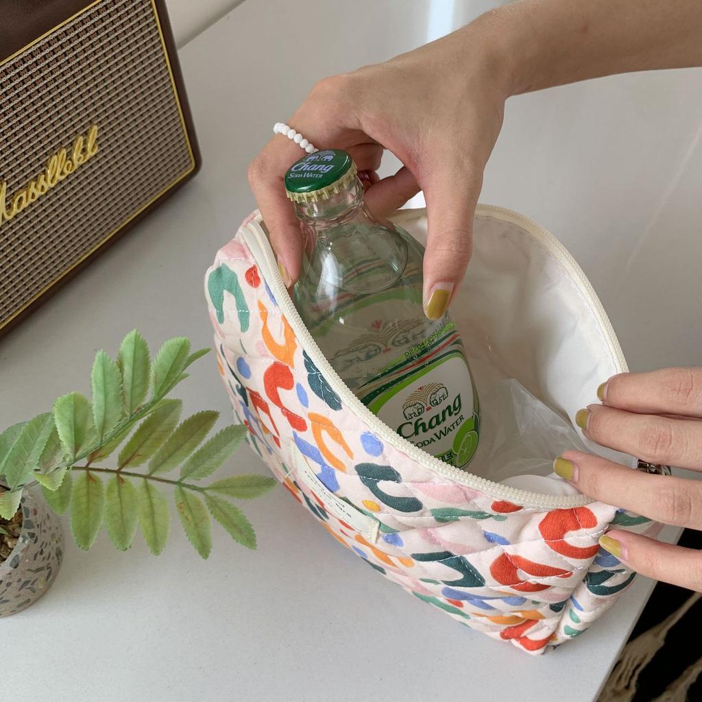 Cute Floral Women's Travel Cosmetic Bag Retro Flower Female Coin Purse Clutch Handbags Student Girls Lbig Storage Bag Wallet