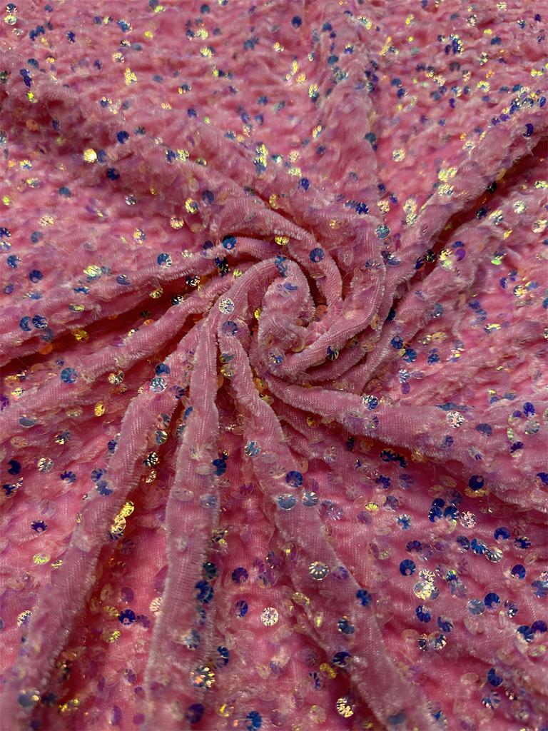 African Velvet Lace Fabric 5 Yards Nigerian Sequins Lace Fabric for Sewing Wedding Luxury Dress French Sequins Material Women