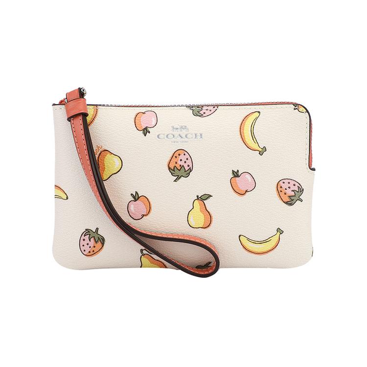 

New COACH Leather Wallets Clutches Women s Beige Pink 73390-SVOUE 15.0*1.5*9.9CM