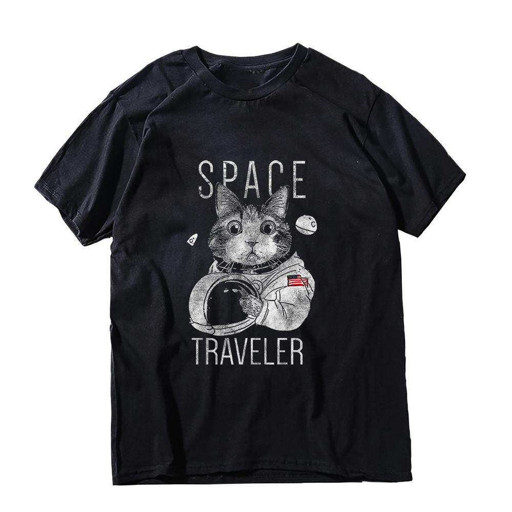 COOLMIND 100% Cotton Schrodinger Cat Print Big Size Men T Shrit Casual Sort Sleeve Cotton Summer Men Tshirt Male Tee Shirts