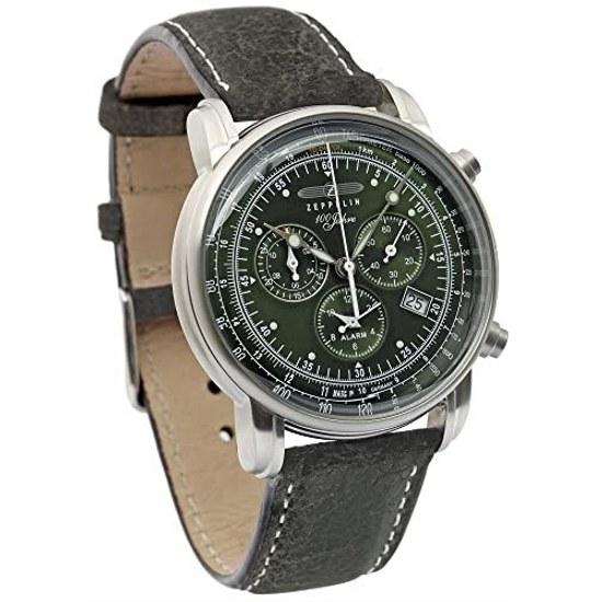 Zeppelin Wristwatch 8680-4 Mens Quartz Green Khaki