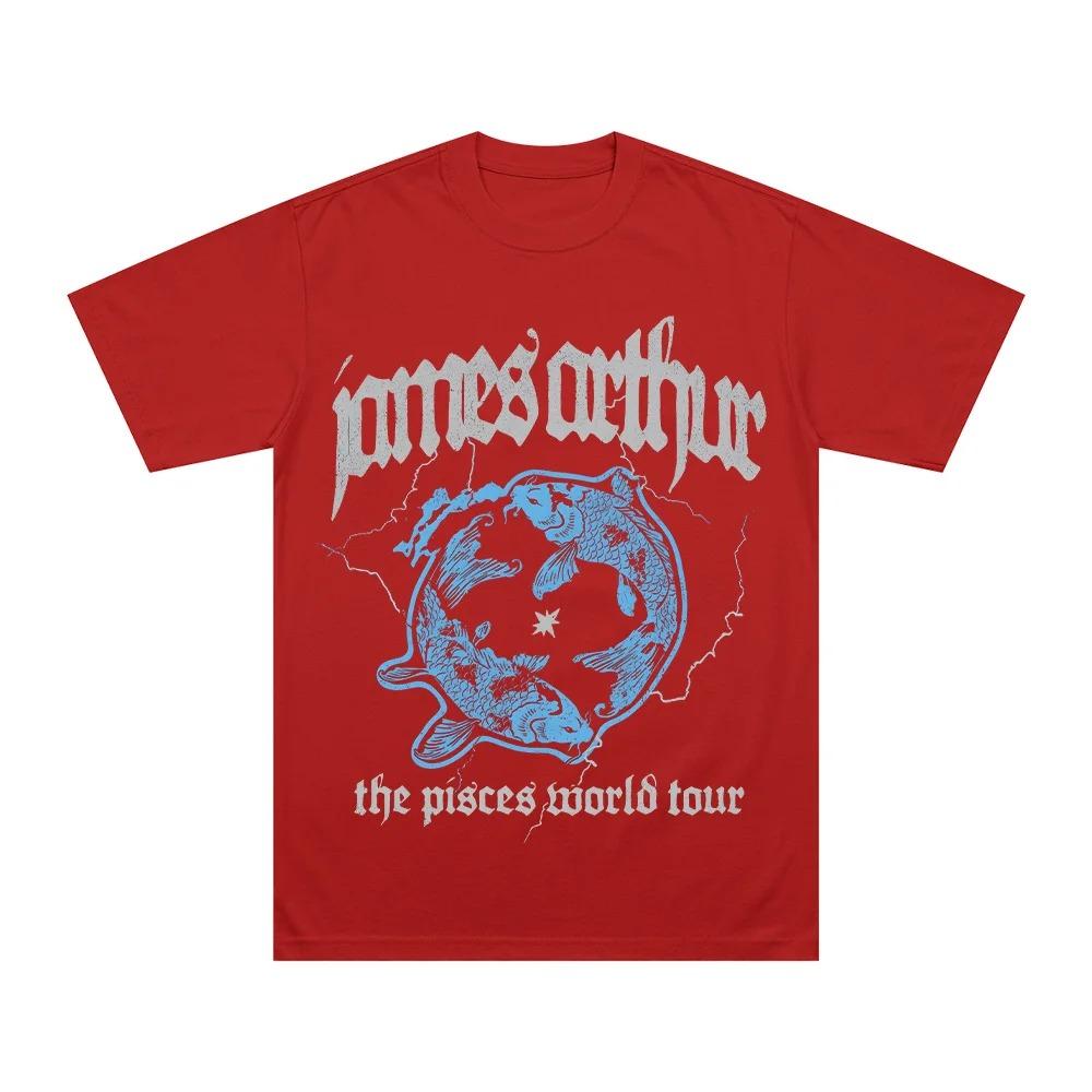 

James Arthur Pisces World Tour Concert Vintage Unisex Hip Hop Apparel Fan Gift High Quality Cotton Crew Short Sleeve TShirt S