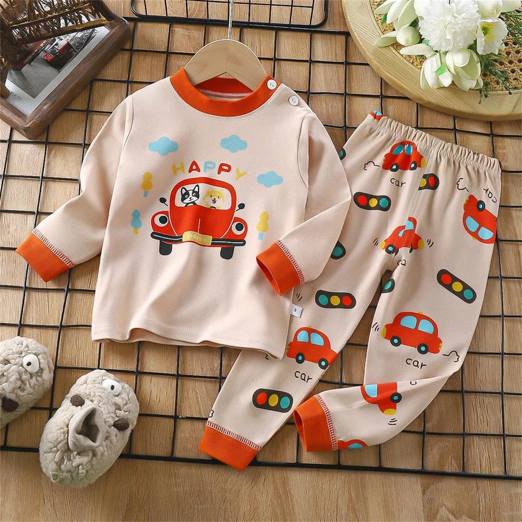 Children's Cotton  Clothes And Long Johns Underwear Set Home Clothes For Boys And Girls Children's Clothing Pajamas