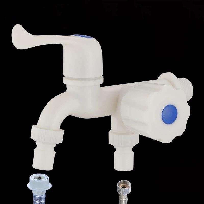 1Pcs G1/2 Inches Plastic Dual Outlet Water Tap With Independent Control Hose Adapters For Washing Machine Garden Use