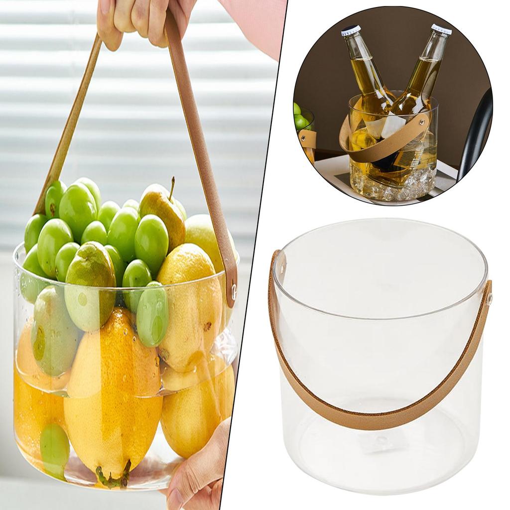 PU Leather Drink Tub Container for Picnic Pub Household Small
