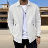Men's Casual Oversized Solid-Color Pocket Zipper Long-Sleeve Jacket