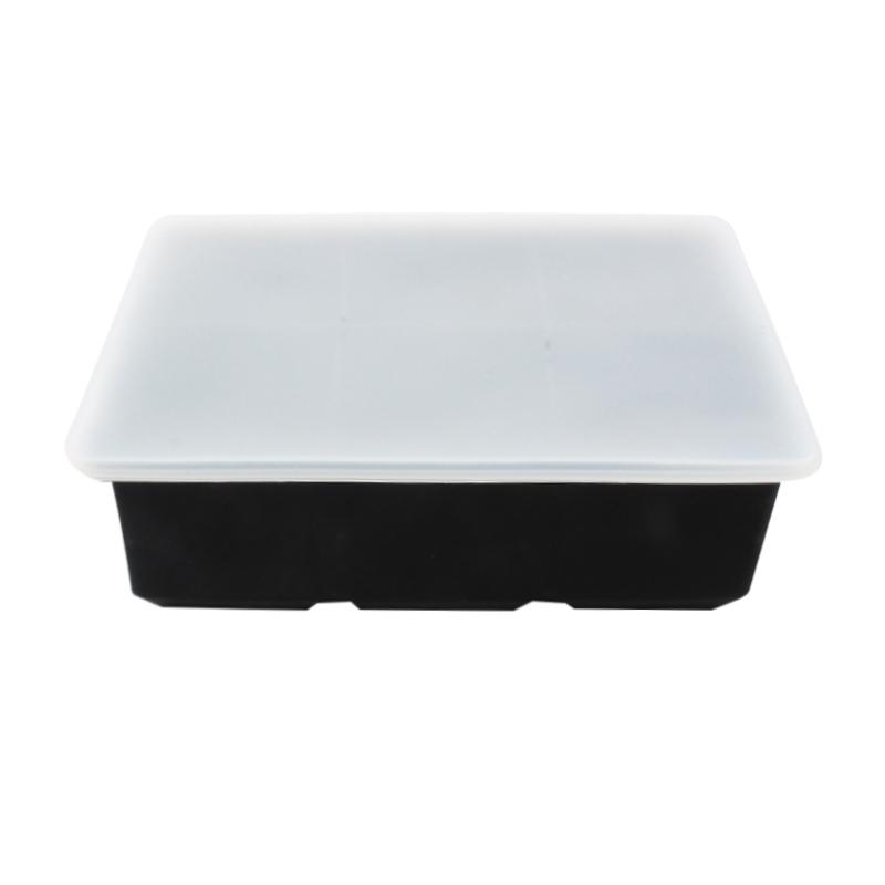1Pcs Ice Cube Trays Large Size Flexible 6 Cavity Ice Cube Square Molds with Lid for Whiskey and Cocktails Keep Drinks Chilled