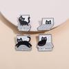 Cute Black White Cats Enamel Pins Certified Cat Lady Cartoon Kitty Claw Animal Brooch Lapel Badge Fashion Friends Jewelry Gifts
