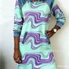 Elegant Women's Retro Print Denim Hoodie Dress - Soft, Comfortable Patchwork Design
