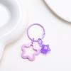 Metal Open Ring Keyrings Colorful Resin Five-Pointed Star Bell Pendant Keychain For Women Girl Car Hanging Trinket Key Holder