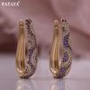PATAYA Unique U Style Earrings Micro-inlay Technique Artificial Zircon Earrings