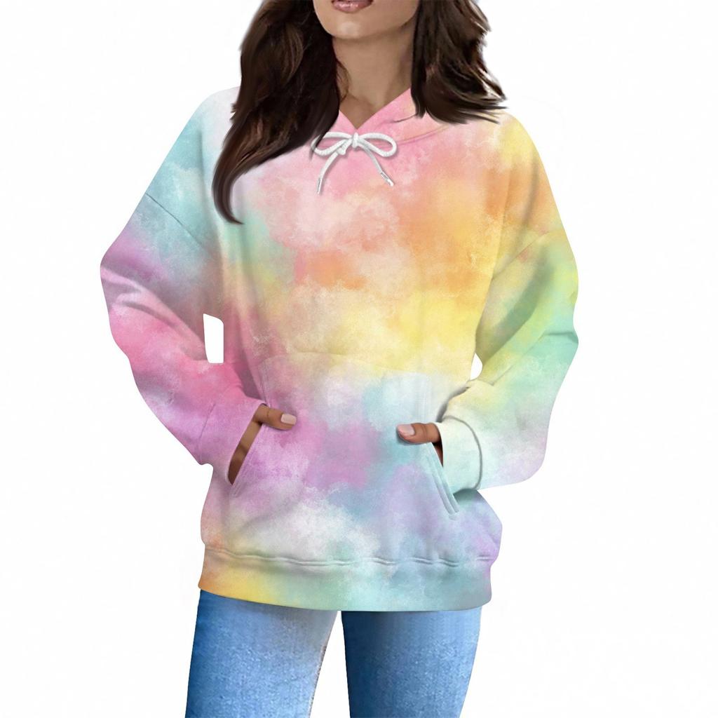 Damenmode Täglicher Lässiger Hoodie Langarm Bedrucktes Oberteil