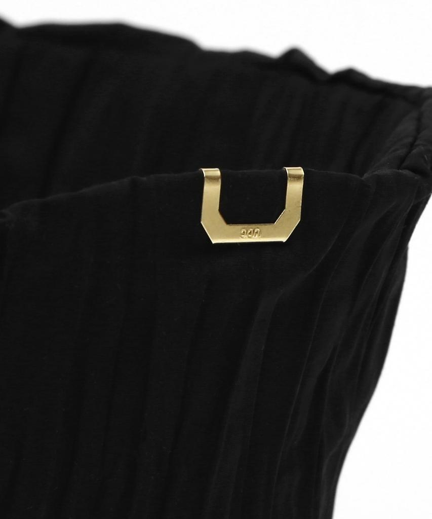 Eondeokeonteulolseutyudio Pleats Summer Bucket Hat Stand Bucket / Pleats Wave / Black Water