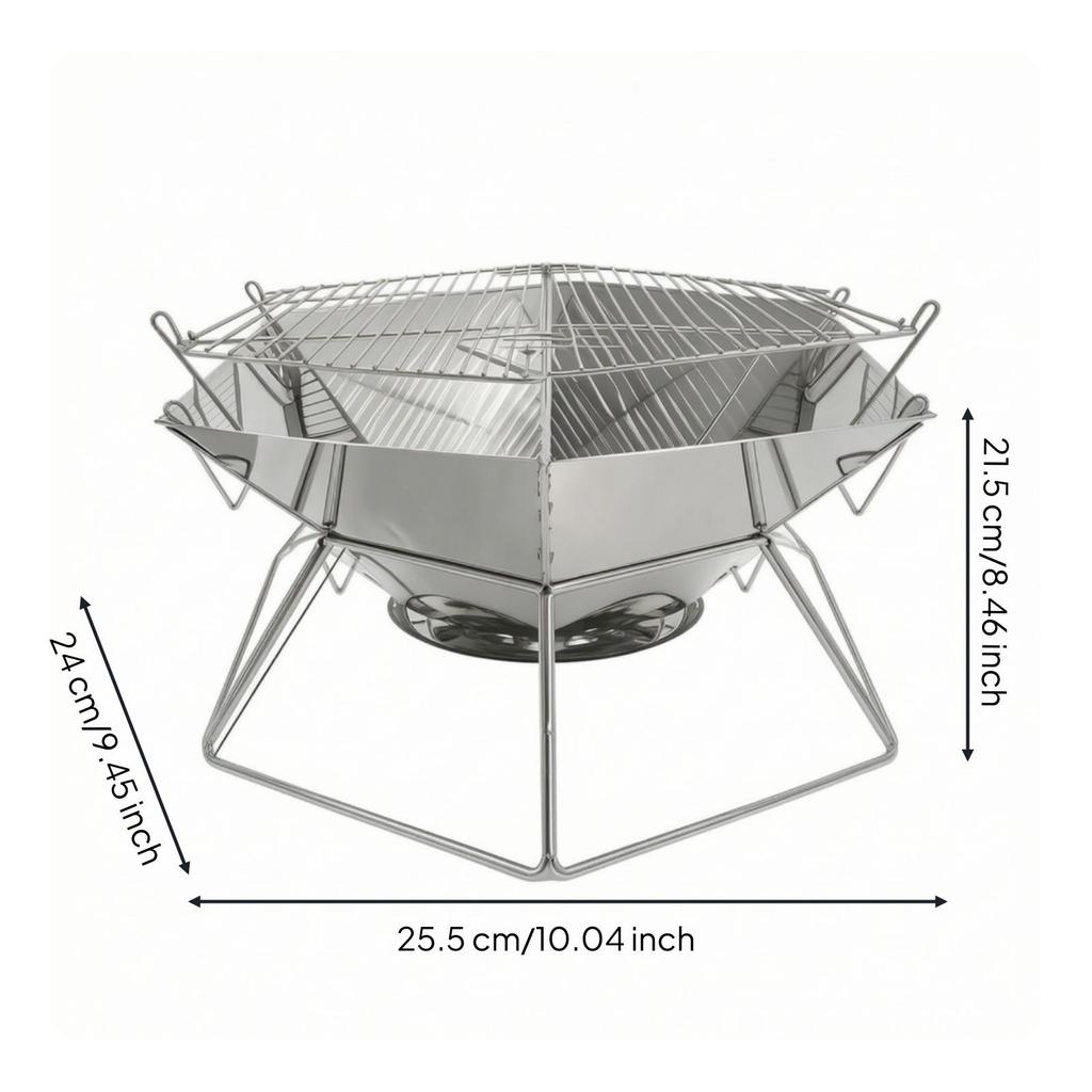 Charcoal Grill with Carry Bag High-Temperature Resistant for Camping
