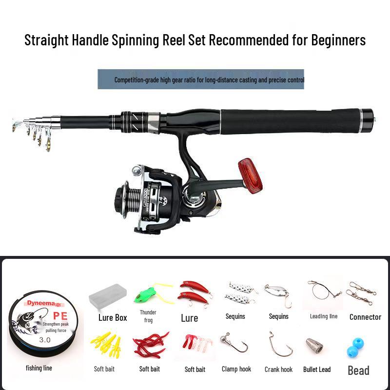 Przenośny teleskopowy mini wędzisko odlewnicze pełny zestaw - ultralekki, kompaktowy wędzisko morskie i spławikowe