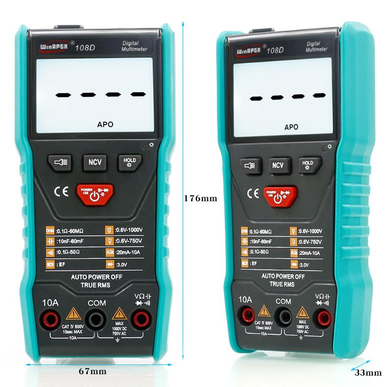 WinAPEX Mini Universal Meter 108D Fully Automatic Digital High-Precision Compact Multimeter Capacitance Meter