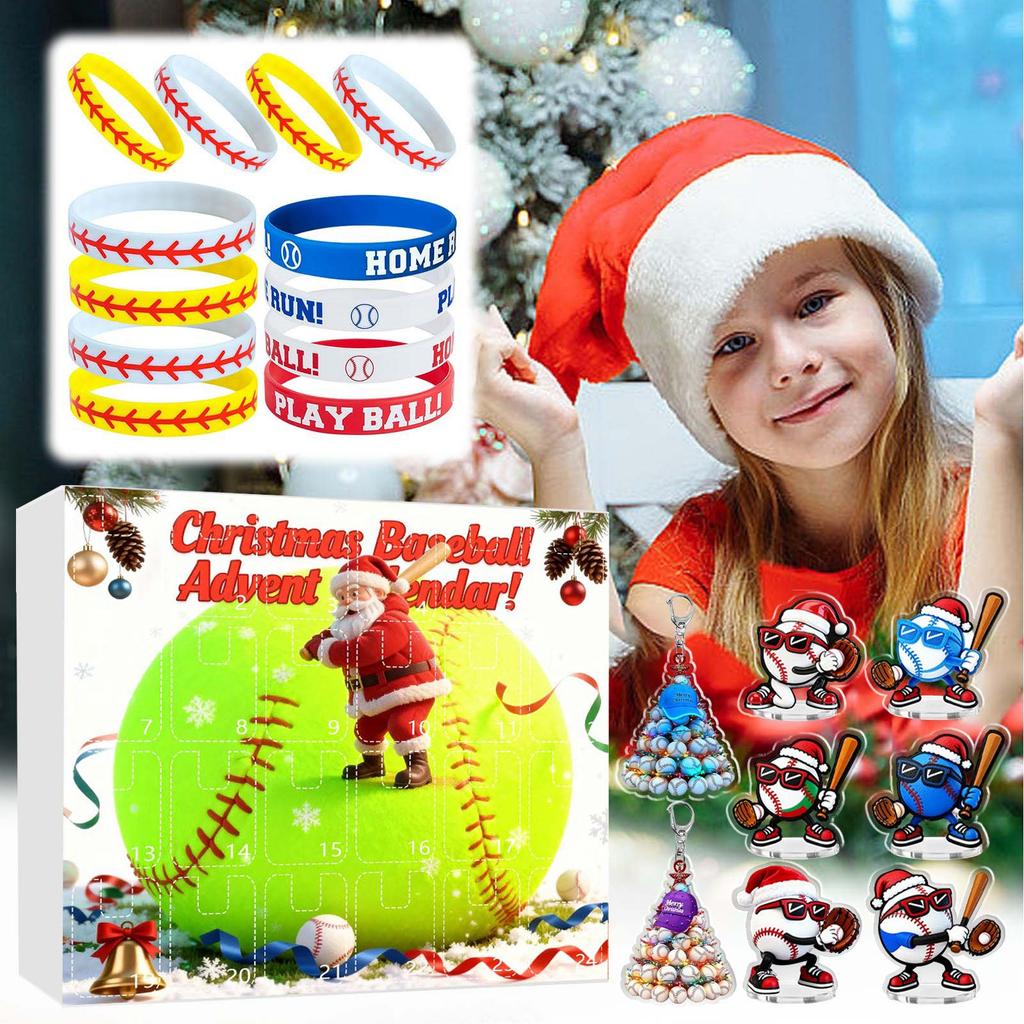 23d Christmas Advent Calendar, Baseball Toys For Kids And Teens, Surprise Gift Boxes For Boys, Girls, And Teens, Baseball Accessories And Decorations
