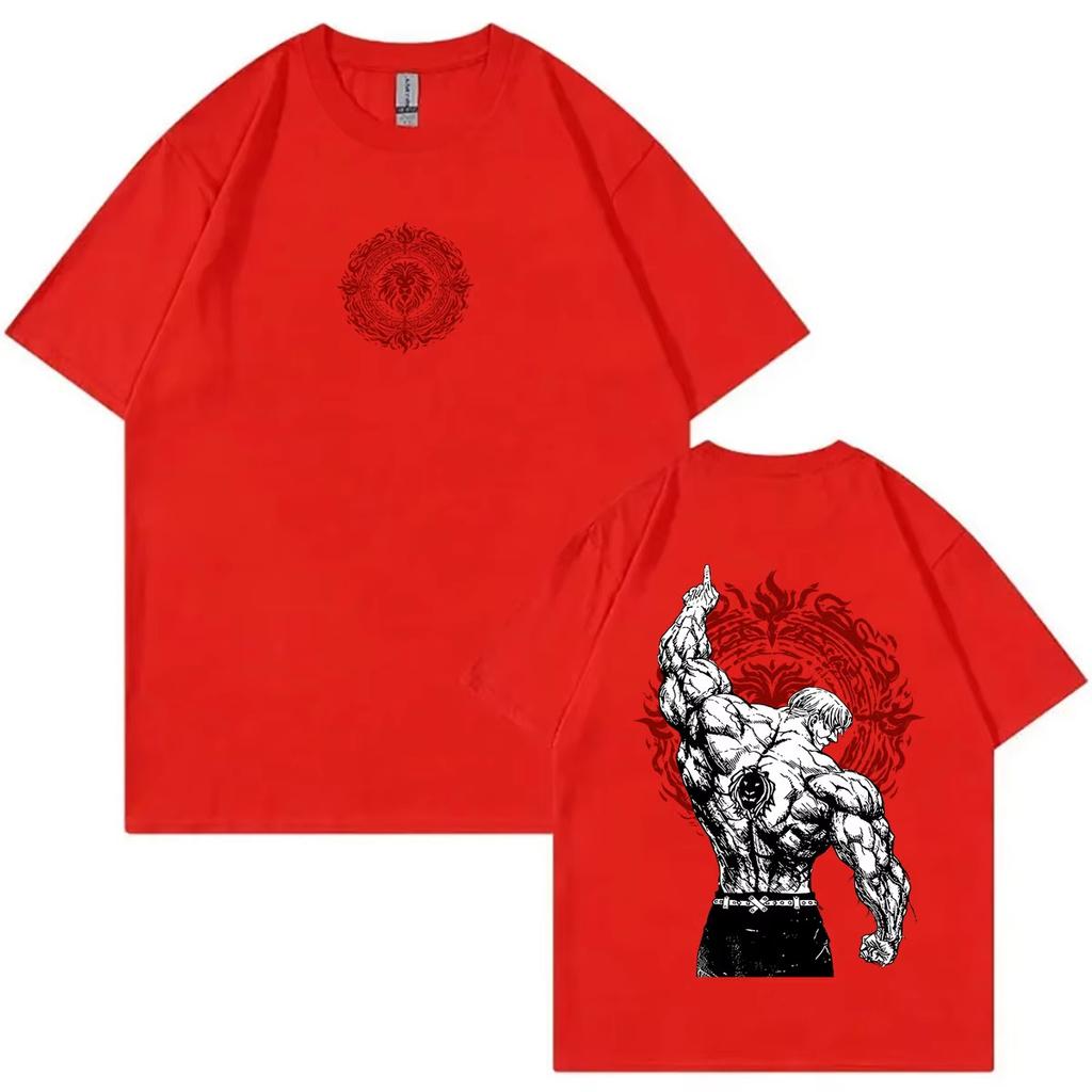 Summer nime The Seven Deadly Sins Lions Sin of Pride Escanor Print T Shirts Unisex Women Oversized Tshirt Hip Hop Streetwear Top