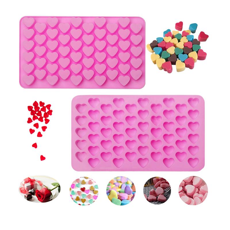 55 Small Heart Shaped Silicone Cake Mold Heart Chocolate Pastry Molds Diy Baking Decoration Kitchen Ice Cube Crystal Epoxy Mould