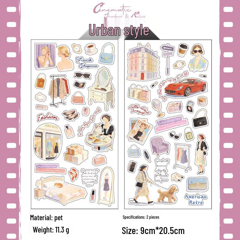 

Yu Xian Light and Shadow Landscape Stickers: Creative American Style for Journal DIY & Collage